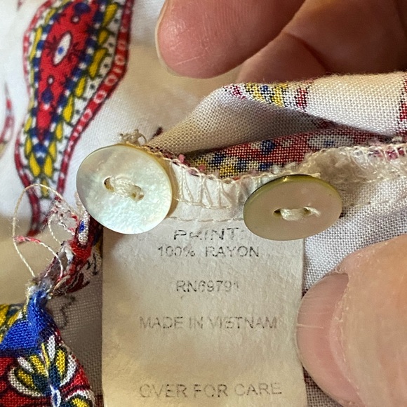 Anthropologie Fig Flower Tunic Top Size LARGE Pockets Patterned Loose Fit - Picture 8 of 8